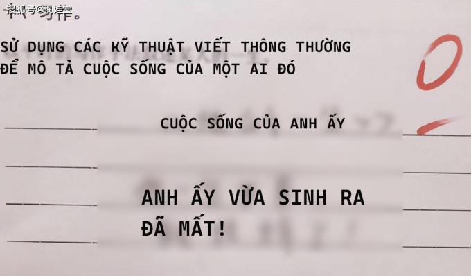 Bài văn khiến giáo viên cho điểm 0 nhưng cũng phải bật cười