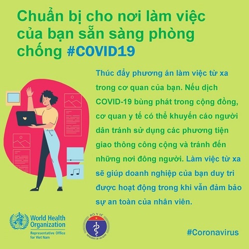 WHO khuyến cáo cách phòng chống Covid-19 tại nơi làm việc