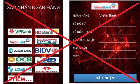 Sau khi các nạn nhân điền thông tin hiển thị trên ứng dụng giả mạo, các thông tin này sẽ được chuyển về máy chủ do các đối tượng quản lý và điện thoại di động của nạn nhân đã bị các đối tượng kiểm soát.