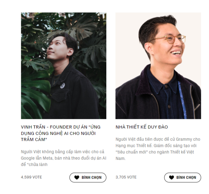 Founder Vinh Trần và nhà thiết kế Duy Đào - 2 người Việt vươn ra thế giới, trở thành nhân vật truyền cảm hứng của Wechoice Awards là ai?