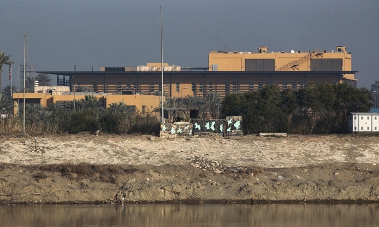 Đại sứ quán Mỹ tại Baghdad, Iraq. Ảnh: AFP.