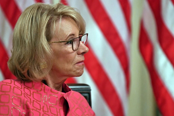   Bộ trưởng Giáo dục Mỹ Betsy DeVos - Ảnh: AFP  