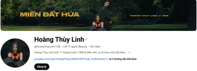   Trên kênh YouTube có gần 1,5 triệu người theo dõi của nữ ca sĩ có MV 