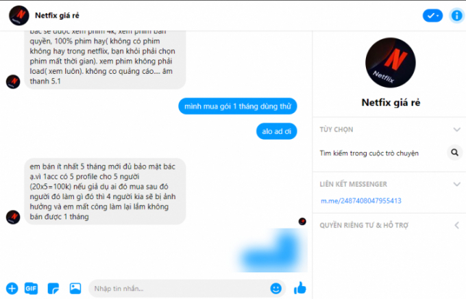 Mất tiền oan khi mua tài khoản Netflix giá rẻ trên Facebook