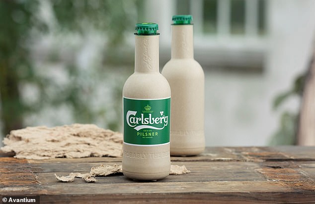 Mẫu chai giấy của Calsberg.