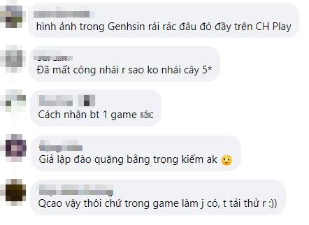   Game thủ Genshin chỉ có thể bình luận phản ánh trong sự bất lực.  