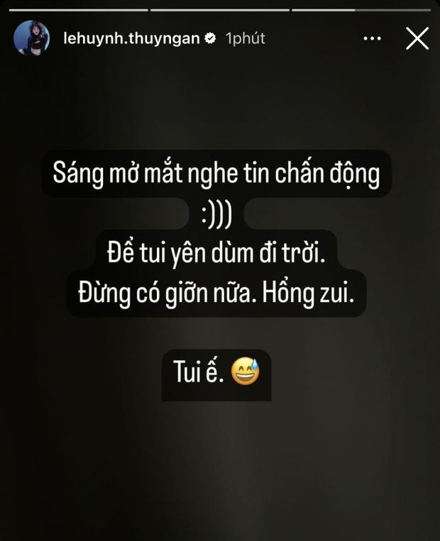 Ngay khi rộ lên tin đồn, Thúy Ngân có động thái khẳng định hiện tại mình vẫn 