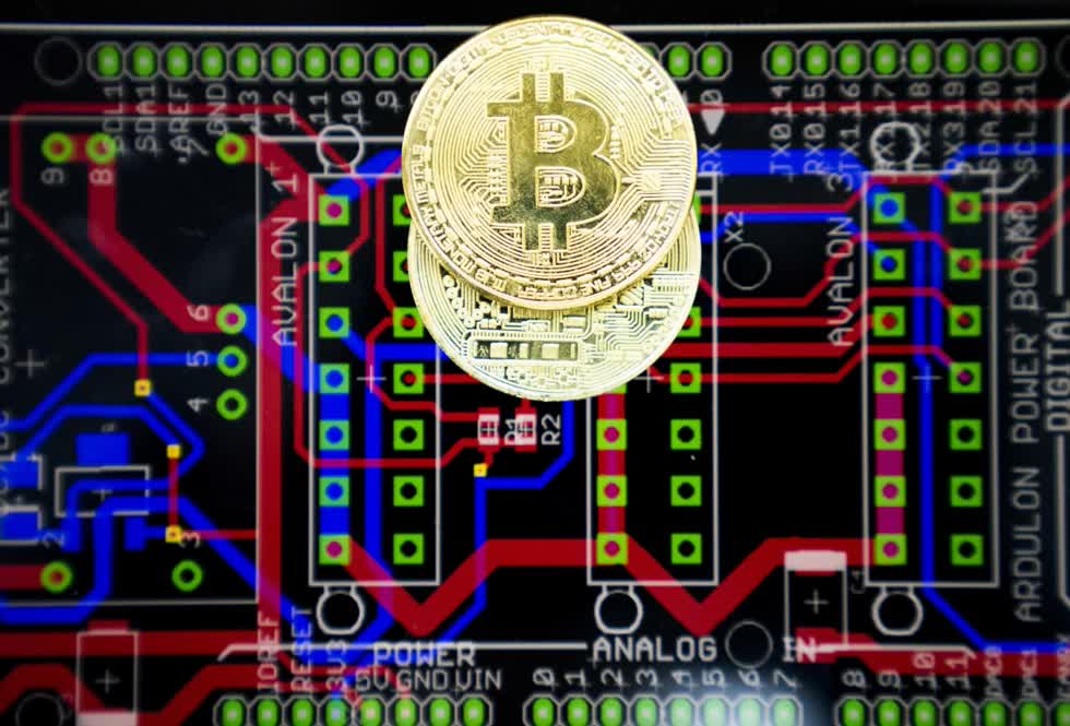 Mô tả trực quan của Bitcoin tiền điện tử. Ảnh: Getty