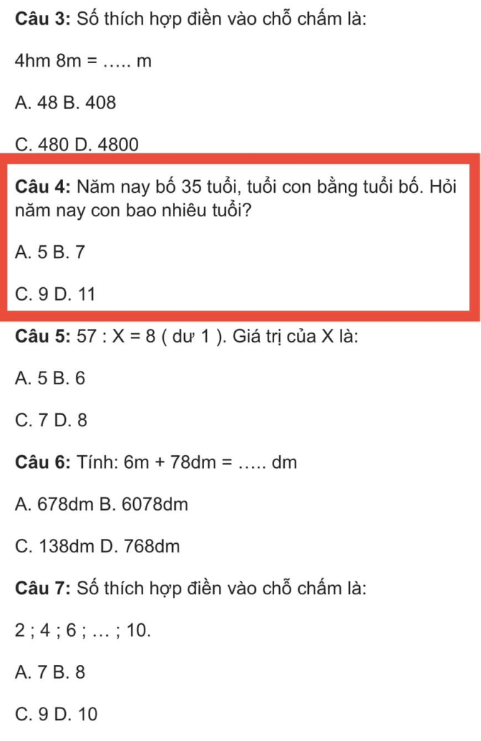 Một phụ huynh đăng tải bài toán gây 