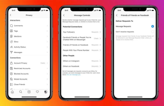 Các tùy chọn quyền riêng tư chi phối trải nghiệm trò chuyện đa nền tảng Messenger-Instagram trên Instagram