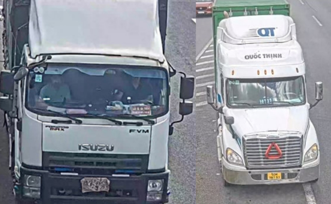 2 chiếc xe bị phát hiện đi lùi trên cao tốc (Ảnh: Cục CSGT)