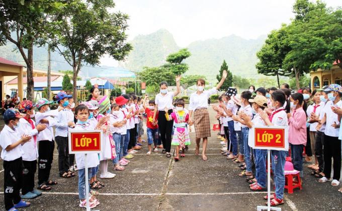 Trường Tiểu học Thượng Nung (Võ Nhai, Thái Nguyên) đón hơn 60 học sinh vào lớp 1 trong Lễ khai giảng năm học 2021-2022