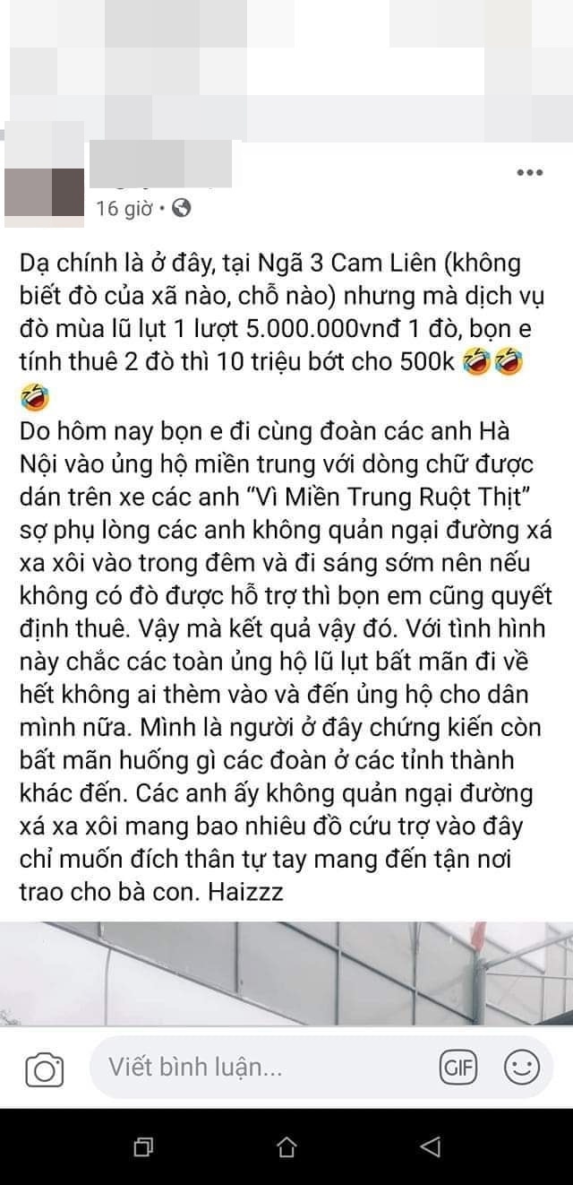   Một bài chia sẻ của tài khoản Facebook N.L. (Ảnh chụp màn hình)  