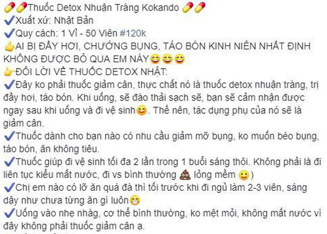 Quảng cáo của các hội bán hàng online về khả năng thần thánh của viên thuốc này.