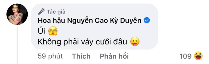 Kỳ Duyên đính chính không phải váy cưới