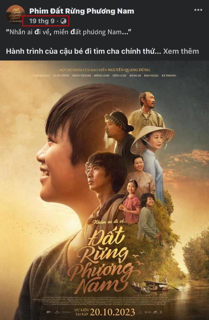 Đất Rừng Phương Nam đăng poster ngày 19/9