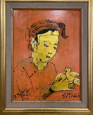 Mẹ, Sơn mài với vàng, bạc và vỏ trứng, 40x30cm, 08/03/2018