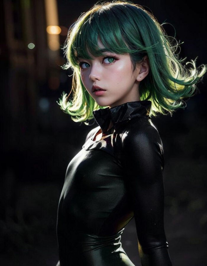 Tatsumaki trong One Punch Man do AI tạo ra.