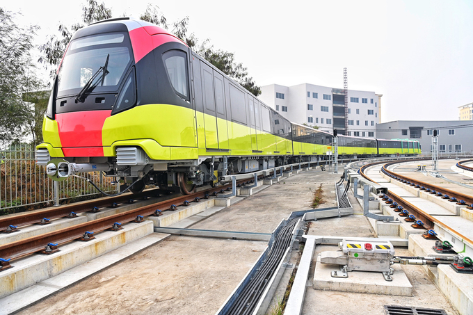   Đoàn tàu tuyến Metro Nhổn - ga Hà Nội tại Depot Nhổn. Ảnh: Giang Huy  