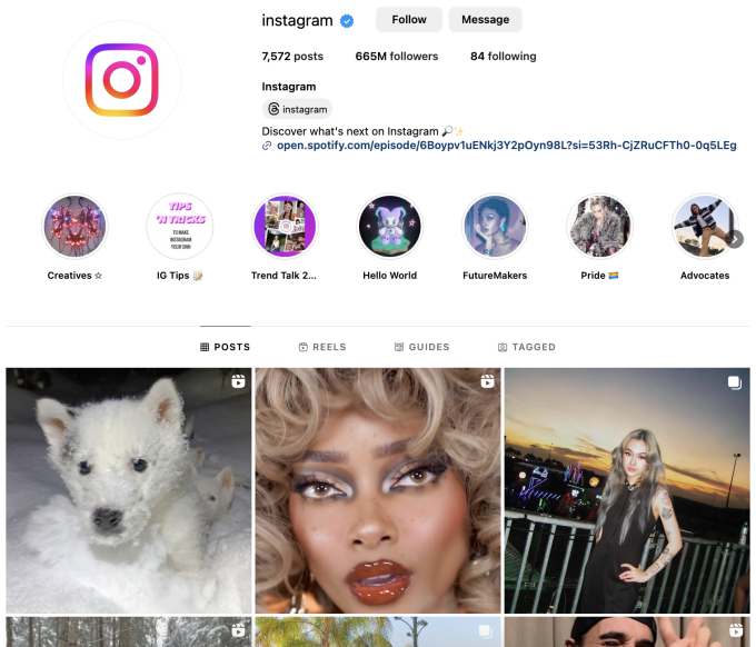   Tài khoản Instagram duy nhất có lượt theo dõi lớn hơn Ronaldo là tài khoản chính thức của Instagram với 665 triệu lượt theo dõi. Tuy nhiên, đây không phải tài khoản cá nhân như siêu sao bóng đá người Bồ Đào Nha.  