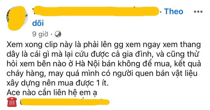 Thang dây thoát hiểm được người dân tìm mua online: Nơi tăng giá, nơi cháy hàng