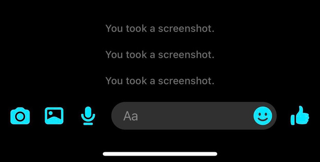   Messenger sẽ gửi thông báo khi bạn chụp màn hình.  