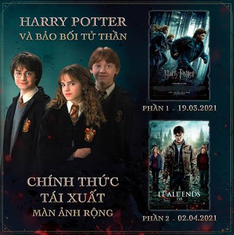 Harry Potter và Bảo Bối Tử Thần phần 1 và phần 2 sẽ chính thức tái ngộ khán giả Việt trên màn ảnh rộng lần lượt từ 19.3 và 2.4.