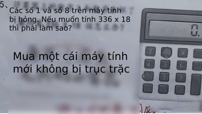 Đáp án của học sinh khiến giáo viên phì cười.