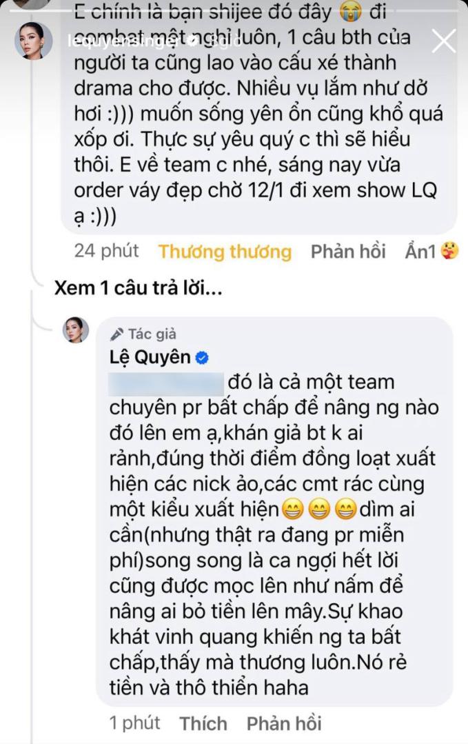 Lệ Quyên vô cùng bức xúc