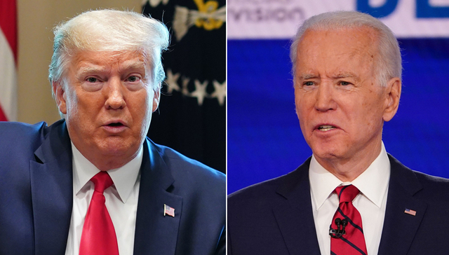   Tổng thống Donald Trump (trái) và cựu phó Tổng thống Joe Biden (Ảnh: Getty)  