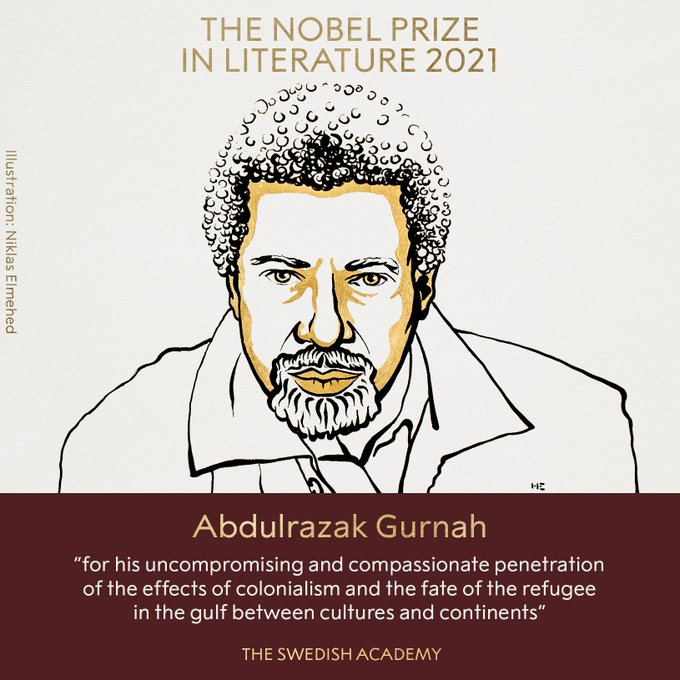 Chủ nhân Giải Nobel Văn học năm 2021, nhà văn người Tanzania Abdulrazak Gurnah. Ảnh: nobelprize.org