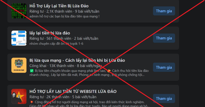 Nhiều hội nhóm hỗ trợ lấy lại tiền lừa đảo cả nghìn thành viên trên Facebook