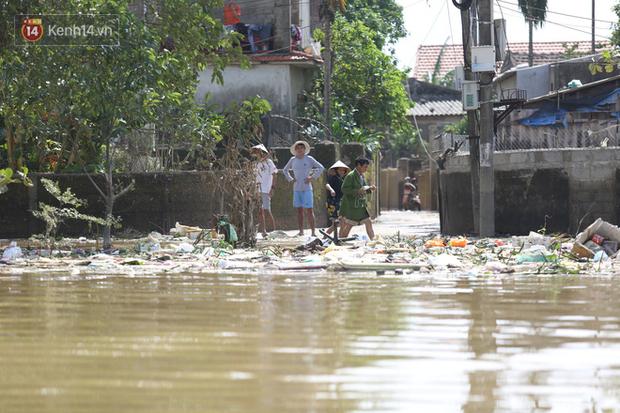   Những khu vực cạnh mép sông Kiến Giang, rác dạt vào từng đống cao, chắn ngang lối đi của người dân.  