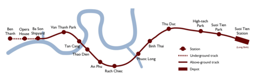 Pham vi xác định ranh các quỹ đất xung quanh các nhà ga dọc tuyến, trong phạm vi bán kính từ 500 - 800m.