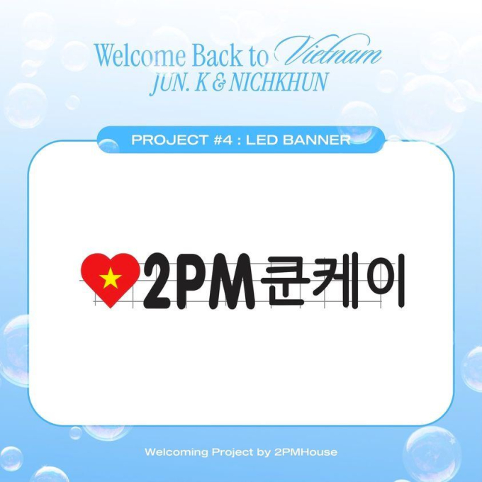 Tổng project đã được chuẩn bị để mừng Jun.K và Nichkhun về Việt Nam lên đến 70 triệu đồng