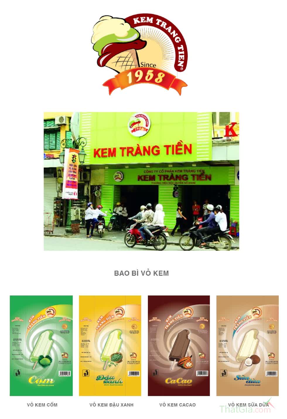 Bao bì kem Tràng Tiền.