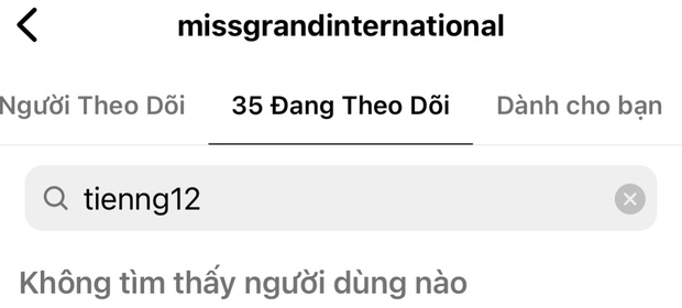 Thuỳ Tiên bị trang chủ cuộc thi huỷ theo dõi  