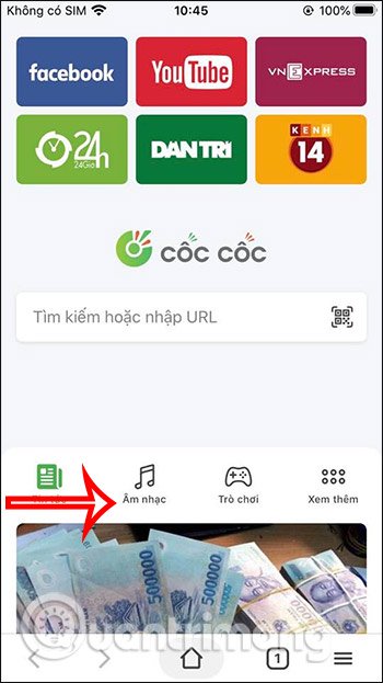 Hướng dẫn nghe nhạc trên Cốc Cốc điện thoại đơn giản nhất  