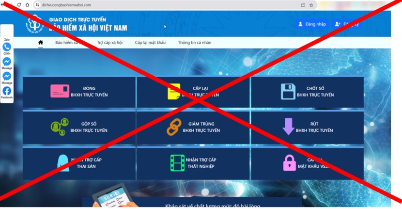 Cảnh báo web giả mạo Cổng dịch vụ công của BHXH Việt Nam - Ảnh 1.