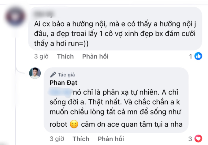 Dưới phần bình luận, anh còn cho biết bản thân run ở đám cưới là phản xạ tự nhiên và không muốn chiều lòng tất cả mọi người