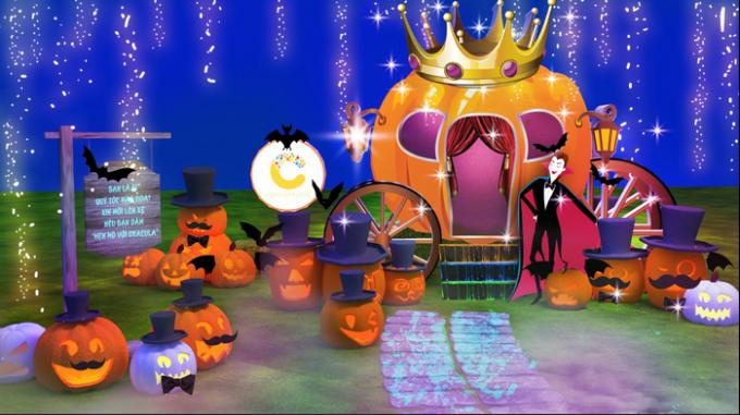 Các bé sẽ được thỏa thích vui chơi trong không gian náo nhiệt với các hoạt động Halloween.