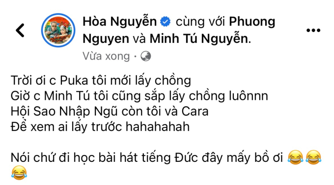 Hòa Minzy chuẩn bị học ca khúc tiếng Đức để hát mừng ngày vui đàn chị