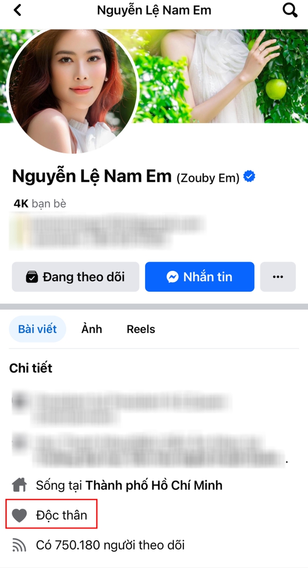 Người đẹp 9x còn ẩn đi toàn bộ hình ảnh với nửa kia và thay đổi trạng thái 