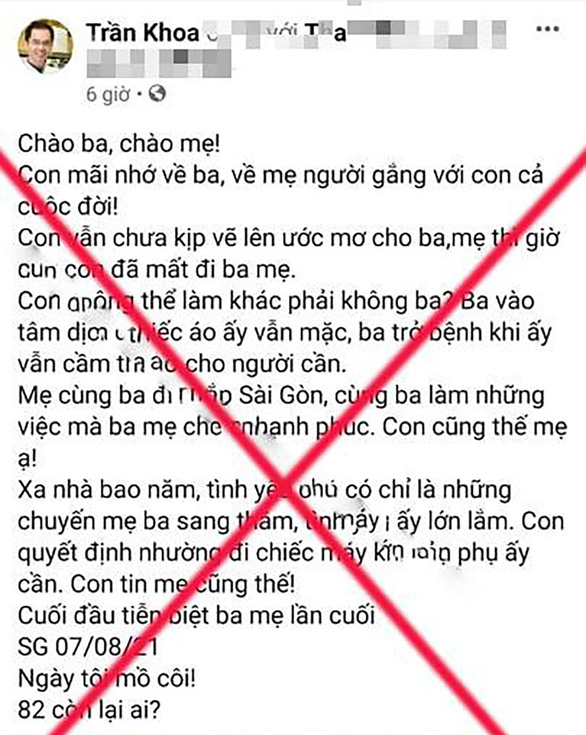 Bài đăng lan truyền trên mạng gây xôn xao.