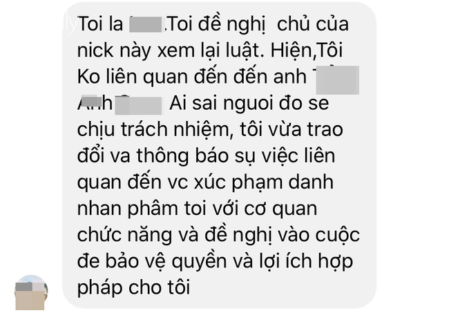 Khi các nạn nhân liên hệ với vợ của gã thì nhận được tin nhắn có nội dung này. Ảnh chụp màn hình.