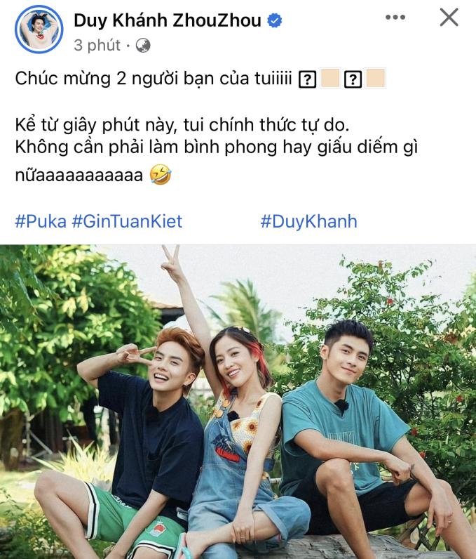 Duy Khánh chúc mừng gặp đôi Puka và Gin Tuấn Kiệt chính thức công khai tình cảm 