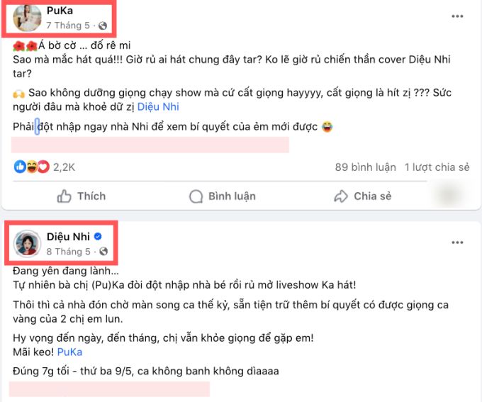 Cách đây 5 tháng, cả Diệu Nhi và Puka thoải mái nhắc đến nhau trên mạng xã hội