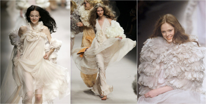 Các thiết kế trong BST Ready-to-wear Spring 2008 của Sonia Rykiel được xử lý đầy tinh tế, vừa bồng bềnh thướt tha nhưng vẫn khéo léo khoe trọn sắc vóc