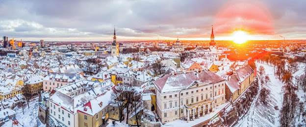 Khung cảnh cổ tích của Tallinn, Estonia.