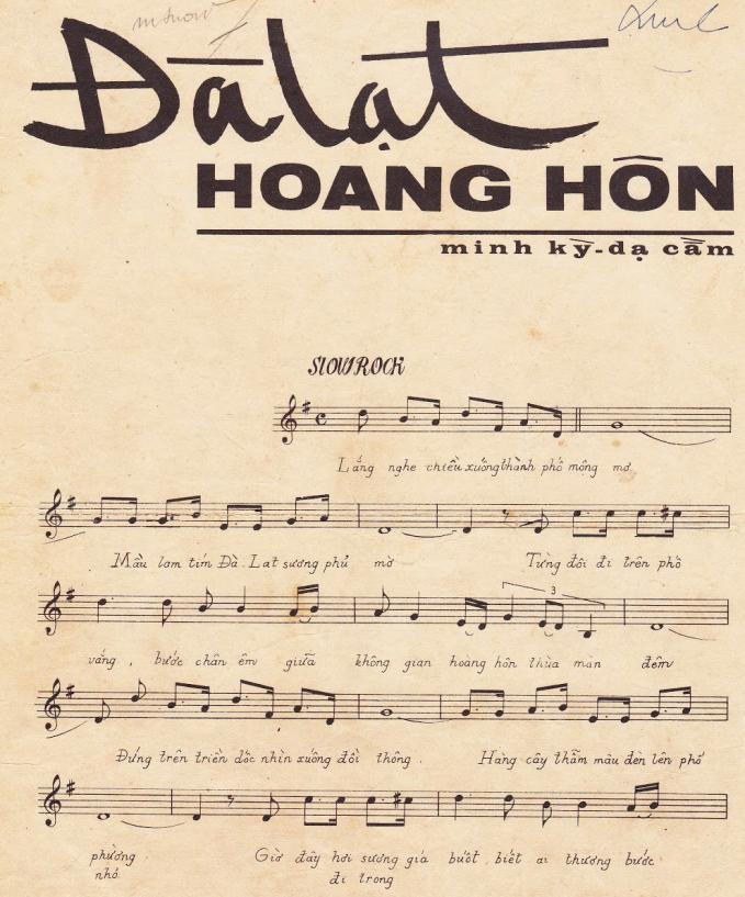 Ca khúc Đà Lạt Hoàng Hôn